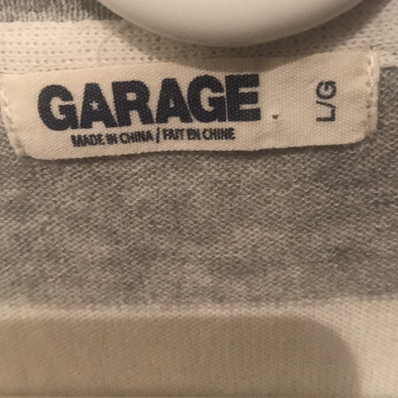 Silky Soft Garage 2 Tone Button Up Varsity Sweater White and Grey - Picture 8 of 10